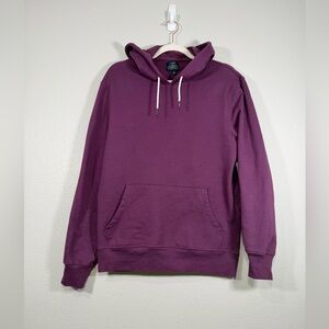 J. Crew Hoodie Sweatshirt Authentic Fleece Lining Purple Drawstring Women M